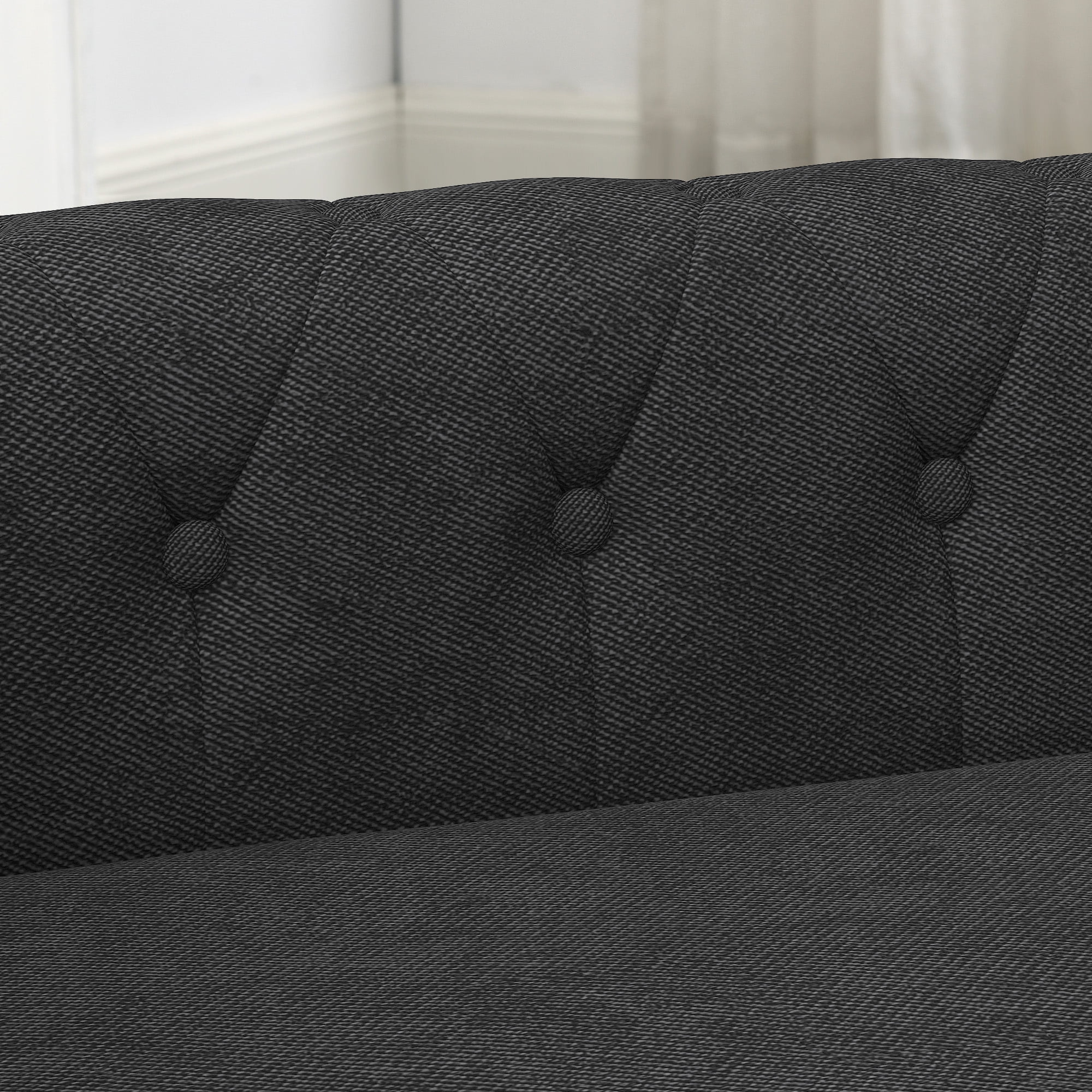 Jopath Dog Sofa, Durable Elevated Dog Sofa Bed Fashionable Linen Fabric Rectangular Pet Bed for Small and Medium-Sized Dogs Black