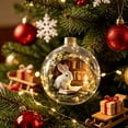 thumbnail image 5 of Qwtwty Glowing Christmas Story Ornament, Light-Up Mini Holiday Scene Christmas Tree Hanging Decoration with Warm LED Light, 5 of 6
