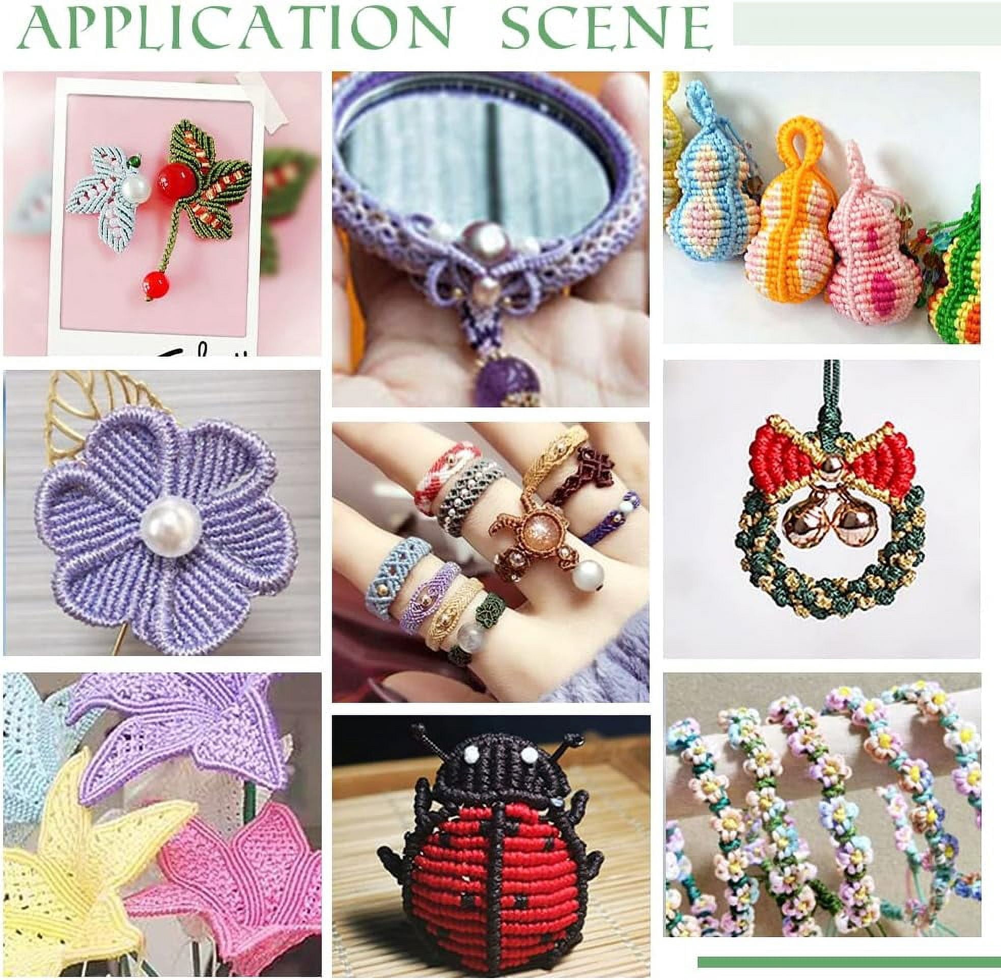 328 Yards Nylon Thread 0.8mm Beading String Cord Chinese Knotting Cord Kumihimo Macrame Cord for Friendship Bracelet Christmas Jewelry Making