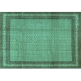 thumbnail image 1 of Ahgly Company Machine Washable Indoor Rectangle Persian Turquoise Blue Traditional Area Rugs, 5' x 7', 1 of 4