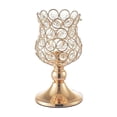 thumbnail image 1 of Candelabro de cristal dorado para decoración de centros de mesa de boda 18 cm, 1 of 7