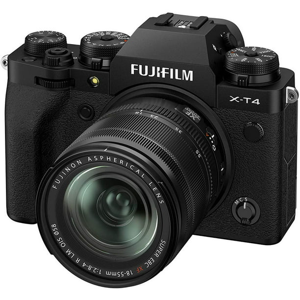 overschot Ziekte geur Fujifilm X-T4 26.1MP 4K Mirrorless Digital Camera with 18-55mm Lens Kit  (Black) 16652879 - Walmart.com