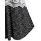thumbnail image 4 of Tinte de encaje más el panel de encaje del disco tinte con capucha camiseta de palangre Rosegal Mangas largas de talla grande, 4 of 5