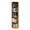 thumbnail image 5 of Furinno Econ 5-Tier Freestanding Corner Shelf Bookcase, Bookshelf, Amber Pine, 5 of 6