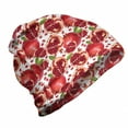 thumbnail image 1 of Harvest Unisex Beanie, Exotic Pomegranates Image, Hiking Outdoors, White and Vermilion, by Ambesonne, 1 of 1