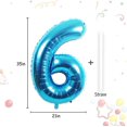 thumbnail image 3 of Globo HUOGUO, número 6, lámina de mylar, azul, 40 pulgadas, 3 of 4
