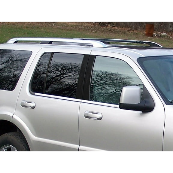 Rvinyl Pillar Post Window Trim Compatible with Lincoln Aviator 2003-2005 - Matte (Black)