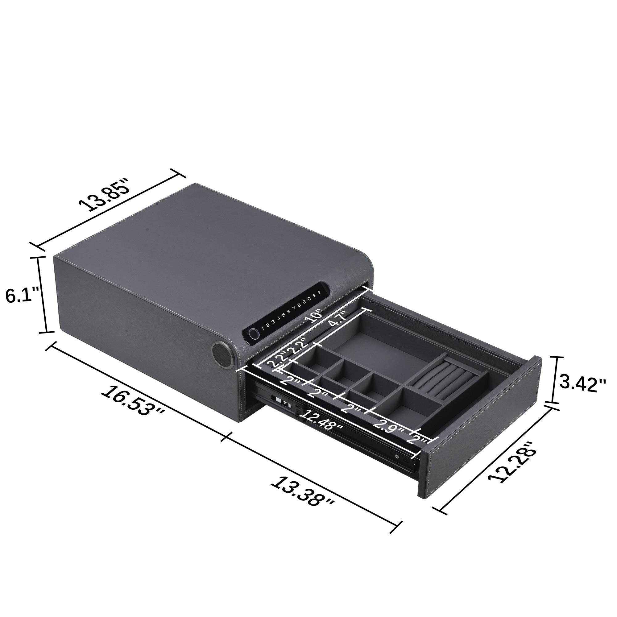 Biometric Drawer Safe: Quick-Access Pistol & Jewelry Safe for Home