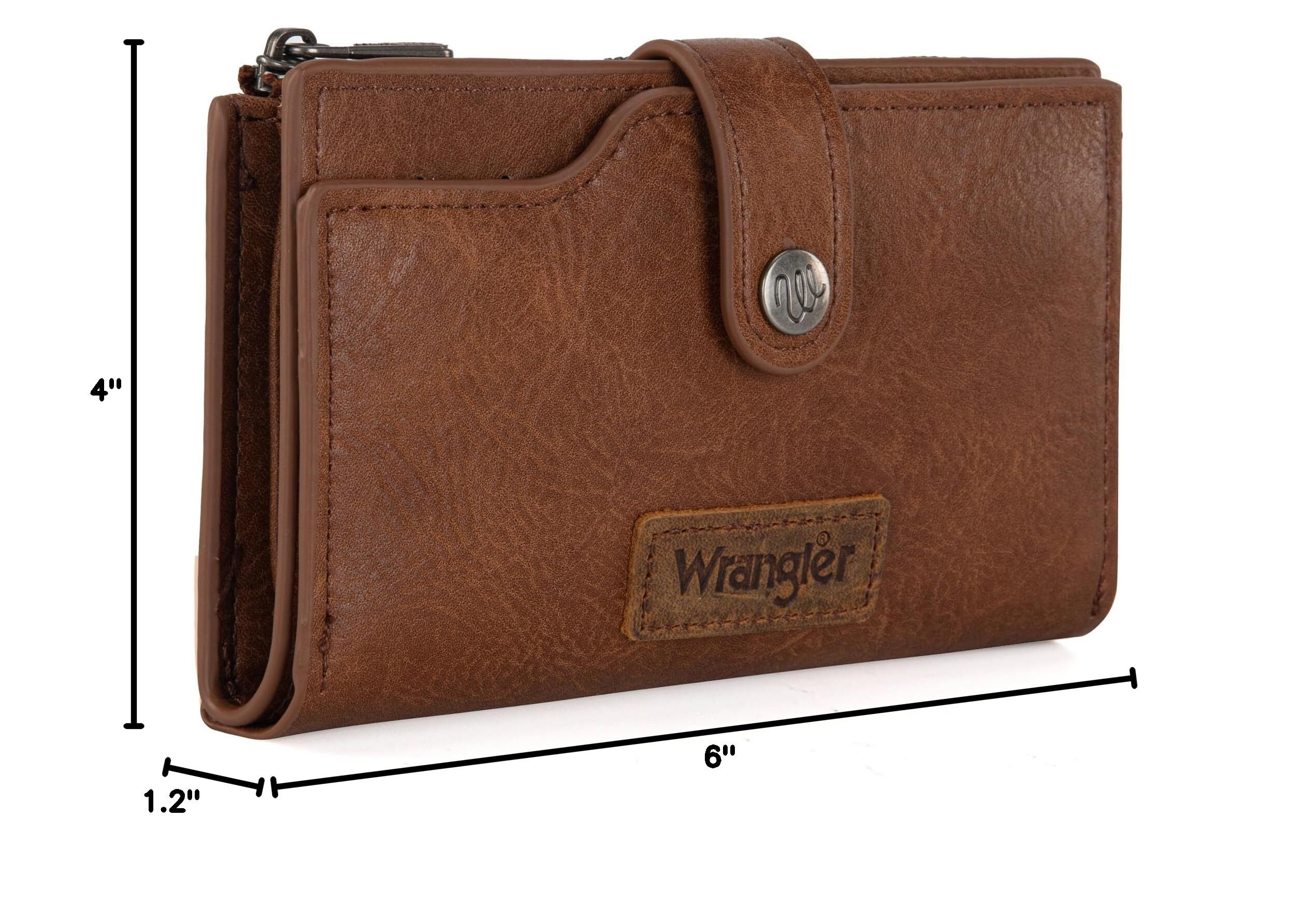 Montana West Wrangler Slim Bifold Wallet, Brown photo 4