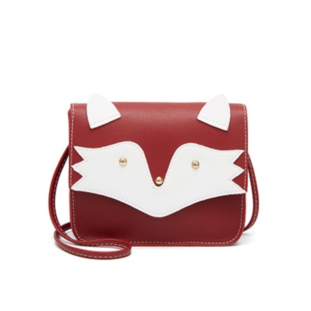 Nuevo bolso elegante para mujer, bolso de mano de cuero PU para mujer, bandolera de hombro, bolso de Animal de zorro Kawaii, bolsos cruzados para mujer Ormromra 2031343-6