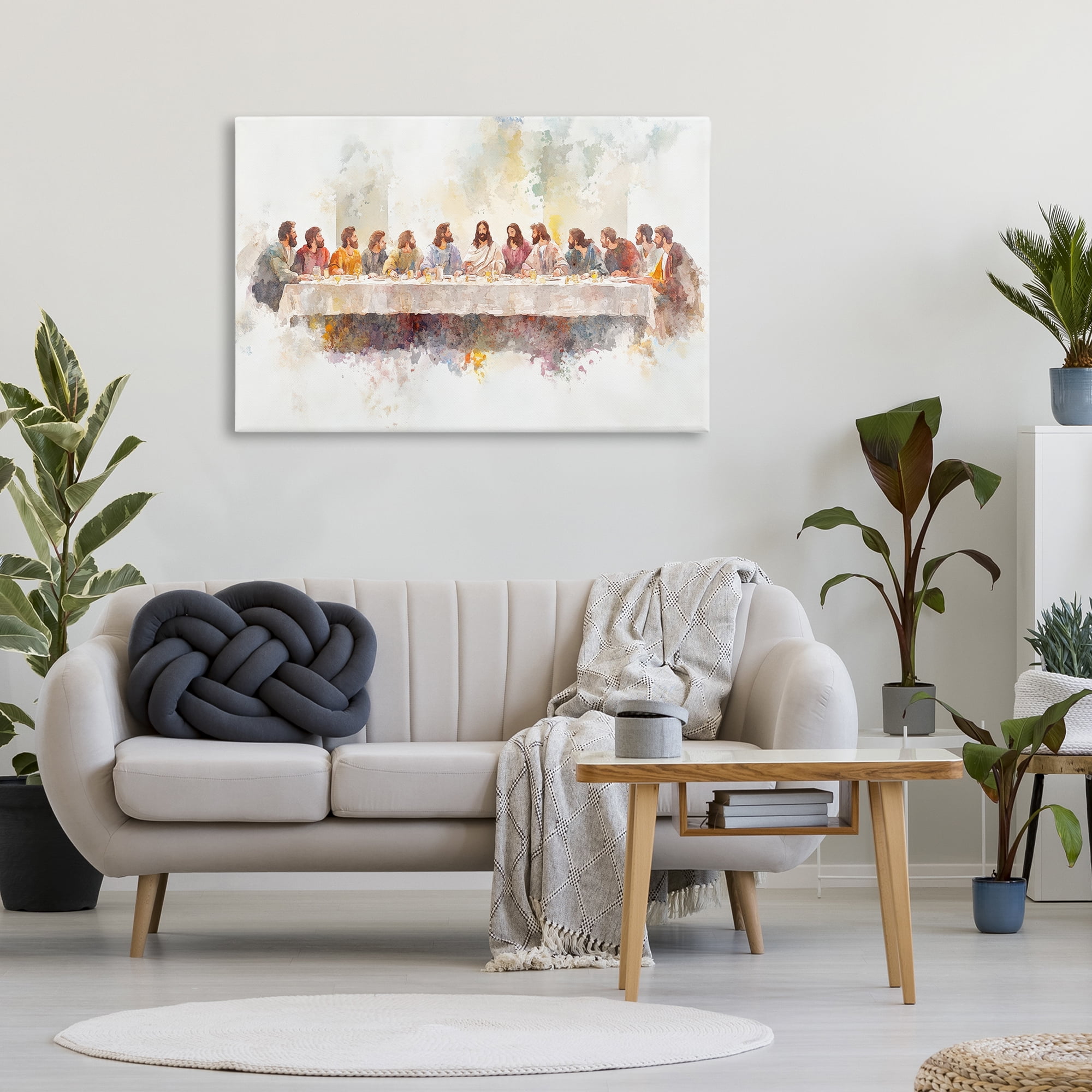 Stupell Industries Watercolor Supper Spirituality Canvas Wall Art, design by Petal Prints Design