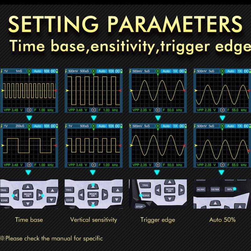 CEORPER Handheld Digital Oscilloscope With 320x240 Display 500Msps Sample Rate
