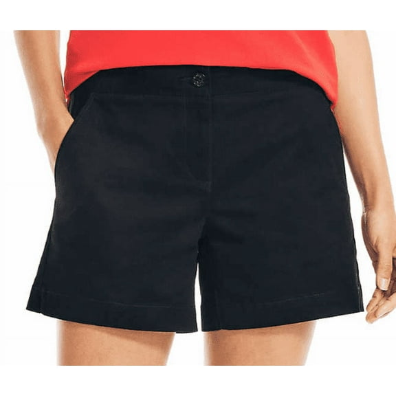 Nautica Women's Mid Rise Twill Short, Black 10