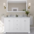 thumbnail image 2 of Wyndham Collection 60" Wood Double Bathroom Vanity with Mirror in White, 2 of 6