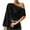 A-Black, variant on Women's Asymmetrical Neck Shirts Long Lantern Sleeve Off Shoudler Blouse Work Office Top A-Green