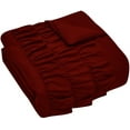 thumbnail image 3 of DNG Creations 5 Piece Three Line Ruffle Duvet Cover With Zipper Closure & Corner Ties - 800 Threads Count, 100% Egyptian Cotton ( Solid Burgundy - Twin/Twin XL ), 3 of 4
