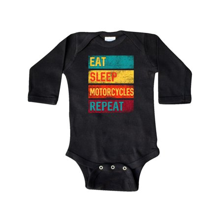

Inktastic Eat Sleep Motorcycles Repeat Gift Baby Boy or Baby Girl Long Sleeve Bodysuit