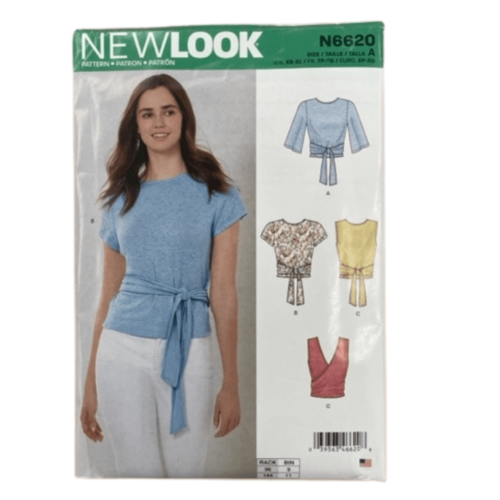 New Look 6620 Sewing Pattern Misses Top with cross-over and tie options ...