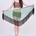 thumbnail image 6 of Xfvqtps Woman Sequin Dance Skirt Tassel Triangular Belt Belly Dancing Waist Towel Waist Chain Hip Towel Performance Skirt Green, 6 of 8