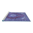 thumbnail image 2 of Ahgly Company Machine Washable Indoor Rectangle Medallion Blue Traditional Area Rugs, 5' x 8', 2 of 4