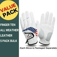 thumbnail image 2 of FINGER TEN Golf Gloves Men Left Hand Right Leather Value 5 Pack, Mens Golf Glove for Right Left Handed Golfer All Weather Grip Small Medium ML Large XL XXL 3XL, 2 of 7