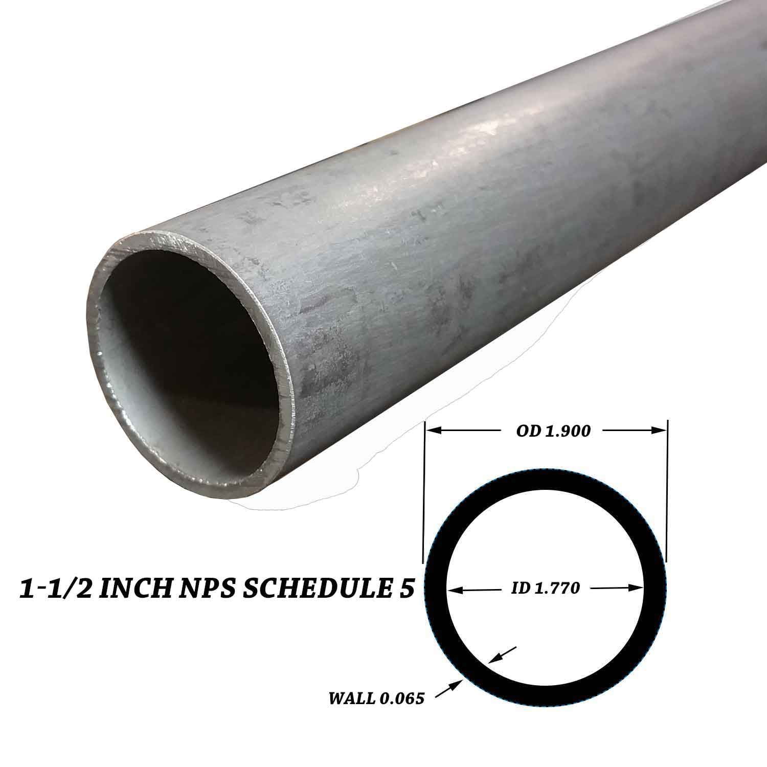 KLM 1-1/2" Schedule 40 304 Stainless Steel Pipe 