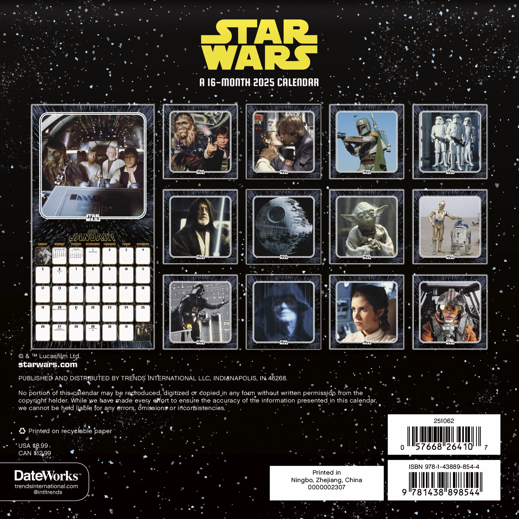 Trends International 2025 Star Wars: Saga Mini Wall Calendar - Walmart.com trends-international-2025-star-wars-saga-mini-wall-calendar-walmart-com