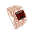 thumbnail image 4 of AFFY 8x10 mm Simulated Birthstone Men's Ring Garnet In 14K Rose Gold Plated 925 Sterling Silver. Ring Size 9, 4 of 6