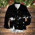 thumbnail image 2 of JFHHQ Men's Shirts AllOver Printed Long Sleeve Lapel Shirt for Autumn Winter with Festive Theme Black XXL, 2 of 4