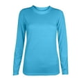 thumbnail image 2 of AherBiu Fall Pajamas Tops Tees for Women Long Sleeve Crew Neck Solid Color Comfy Basic Tshirts Soft Sleepwear, 2 of 5