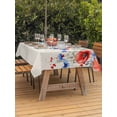 thumbnail image 3 of Outdoor Tablecloth with Umbrella Hole for Patio/Picnic/Party/Camping, Blue Red Flowers Waterproof Table Cloth Rectangle Table Cover Washable, Elegant Spring Floral Butterfly Rustic (60"x 120"), 3 of 8