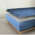 thumbnail image 2 of Zipper Fitted Sheet, (Twin Size 39x75) 15 Inch Deep Pocket, 100% Egyptian Cotton, 800 TC, Stripe Medium Blue Color., 2 of 7
