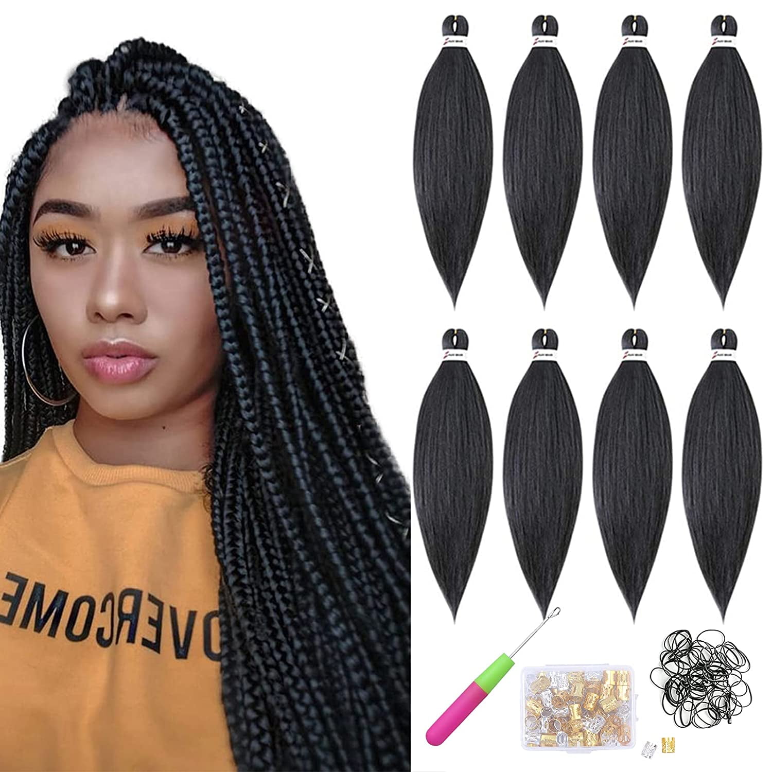 Pre Stretched Braiding Hair,26 Inch 8 packs Long Professional Itch Free Hot Water Setting Synthetic Fiber Crochet Braiding Hair Extension Twist Braid(1B/30/27) | Walmart Canada Pre Stretched Braiding Hair,26 Inch 8 packs Long Professional Itch Free Hot Water Setting Synthetic Fiber Crochet Braiding Hair Extension Twist Braid(1B/30/27) | Walmart Canada