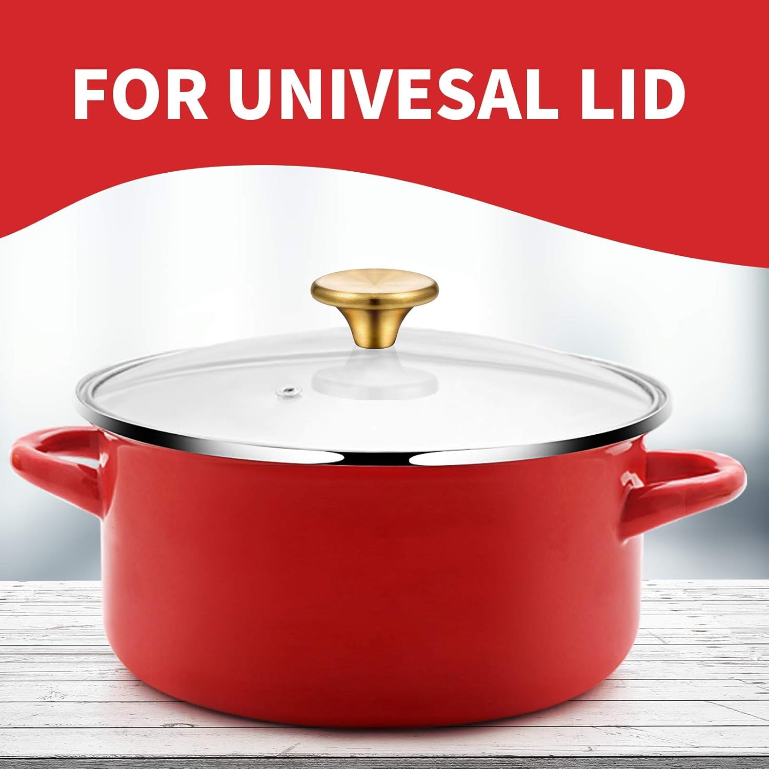 Dutch Oven Knob Stainless Steel Replacement Knob Pot Lid Handle Compatible with Le Creuset, Aldi, Lodge and Other Enameled Cast-Iron Dutch Oven (Gold)