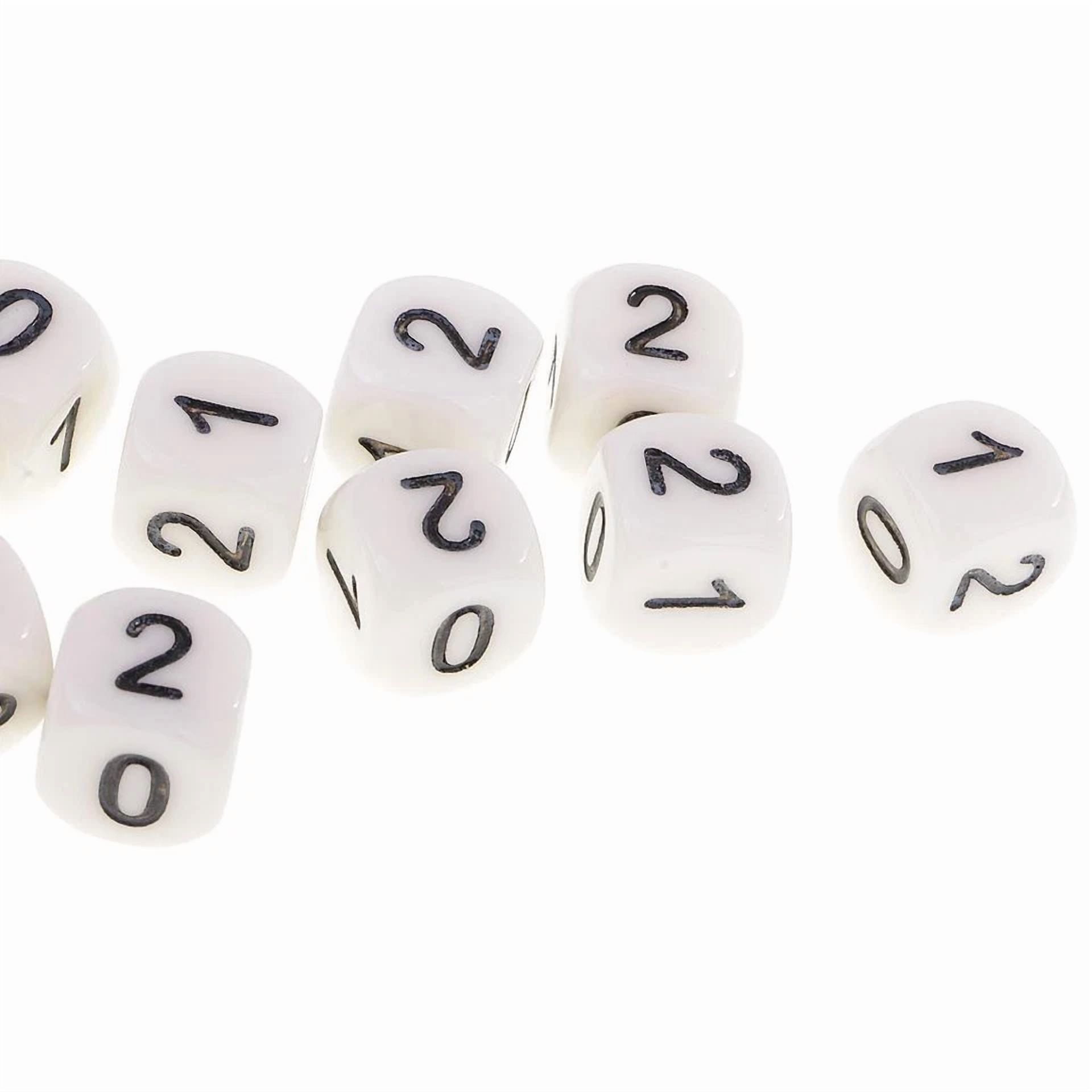 BUTTERFLY- 10Pcs White Dices Set 16Mm Rpg Board Games Parts