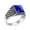 Dark-Blue, variant on Bling Jewelry Mens Classic Brick Accent Rectangle Blue CZ Signet Ring Oxidized Sterling Silver