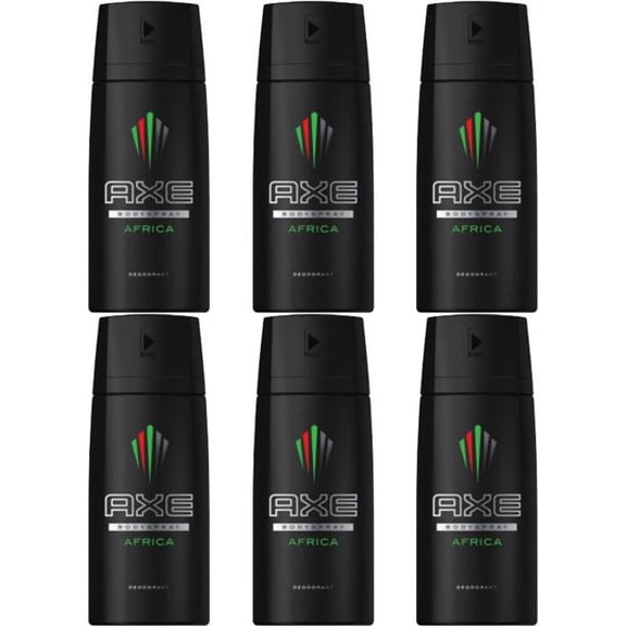 Axe Deodorant Body Spray Africa Mens Fragrance 150ml 5.07oz (6 Pack, Africa) 5.07 Fl Oz (Pack of 6) Africa