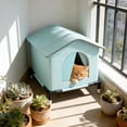 thumbnail image 4 of Outdoor Cat House, Waterproof Insulated Feral Cat Shelter Foldable Weatherproof Pet Tent With Raised Base, All Season Cat House For Porch Yard Garage Outdoor Rescue, 4 of 6
