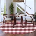 thumbnail image 3 of Round Rugs 5Ft, Red Checkered Round Area Rug Washable Indoor Throw Carpet, Farmhouse Red and White Buffalo Plaid Soft Non Slip Circle Rug for Cabinet Bathroom Home Decor Aesthetic, 3 of 8