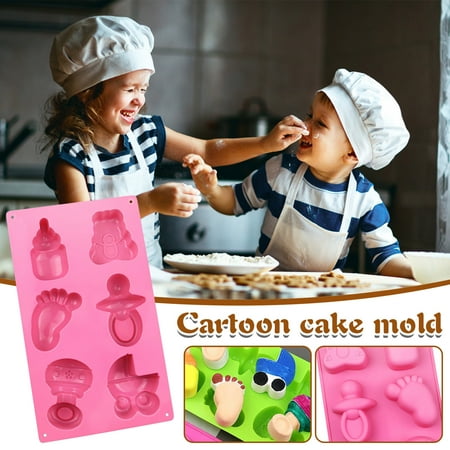 

Chocolate 6 With Pacifier And Feet Baby Series Cartoon Silicone Cake