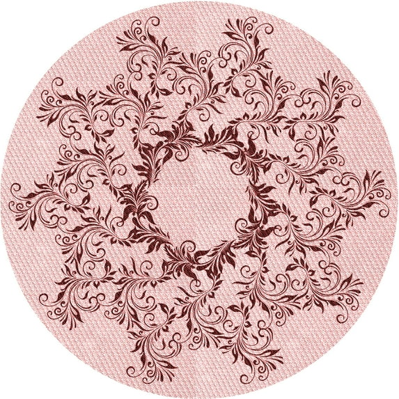 Ahgly Company Machine Washable Indoor Square Transitional Indian Red Area Rugs, 3' Square