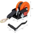 thumbnail image 3 of S-HOME 1200LBS Hand Winch, 19.6FT Steel Cable, 4:1 Gear Ratio, Two-Way Ratchet for Trailer, Boat, ATV Towing, 3 of 10