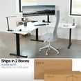 thumbnail image 2 of VIVO White / Black Electric 71" x 71" Curved Corner Stand Up Desk, 2 of 8