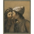 thumbnail image 2 of François-André Vincent 15x18 Black Ornate Wood Framed Double Matted Museum Art Print Titled - Le Secret (The Secret) (1795), 2 of 5