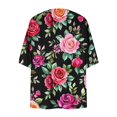 thumbnail image 4 of Hvot&aat Women's Vintage Half Sleeve Printing Cardigan Lightweight Beach Cover Ups Open Front Sheer Cardigan, 4 of 4