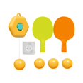 thumbnail image 2 of Entrenador de de mesa para interiores con raqueta y pelotas, entrenador de portátil para coordinación de ojos y manos para marco de amarillo DYNWAVEMX Entrenador de ping pong, 2 of 8