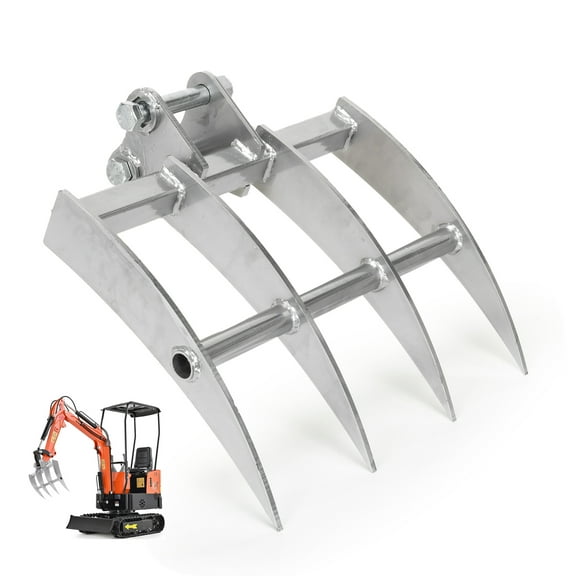 Mini Excavator Rake Attachment Tool w/Pins For Mini Excavator 0.8-2Ton Digger US