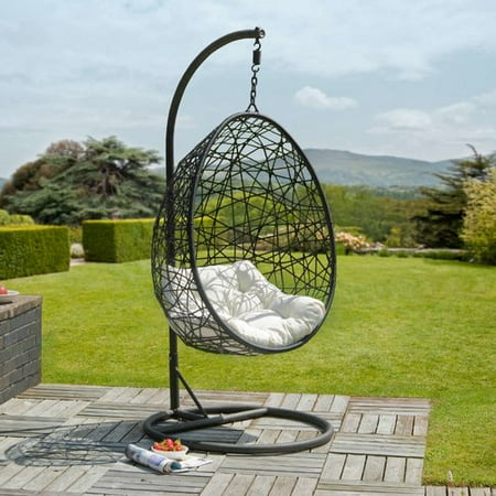 Brayden Studio Colman Rattan Egg Swing Chair with Stand