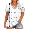 thumbnail image 2 of Women's Tops Short Sleeve Plus Size Solid Oversized Neck Summer Sports Base Tee, 2 of 6