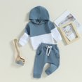 thumbnail image 2 of Gupgi 2pcs Baby Boys Fall Tracksuits Contrast Colors Hooded Sweatshirt Elastic Waits Long Pants, 2 of 9